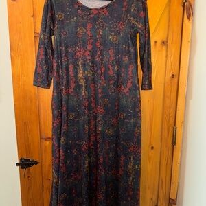 NATURAL LIFE Dark Floral Long Sleeve Dress